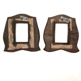 Super Sweet Pair of Old Chip Carved Handmade Wooden Frames
