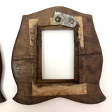 Super Sweet Pair of Old Chip Carved Handmade Wooden Frames