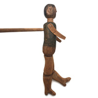 Wonderful Antique Folk Art Jig Doll with Glass Eyes