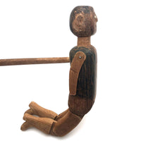 Wonderful Antique Folk Art Jig Doll with Glass Eyes