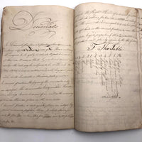 Gorgeous 1827 Large Math Notebook with Fraktur Style Headers, Watercolor Diagrams, Poems, More