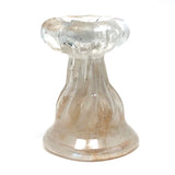 Unusual Early Small Clear Glass Vessel with Rolled Lip and Bulb Shaped Bottom