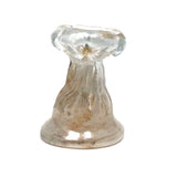 Unusual Early Small Clear Glass Vessel with Rolled Lip and Bulb Shaped Bottom