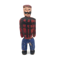 Charming Carved and Painted Folk Art Lumberjack