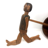 Wonderful Antique Folk Art Jig Doll with Glass Eyes