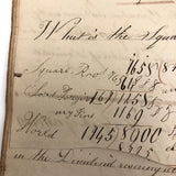 Gorgeous 1827 Large Math Notebook with Fraktur Style Headers, Watercolor Diagrams, Poems, More
