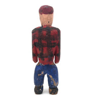 Charming Carved and Painted Folk Art Lumberjack