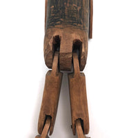 Wonderful Antique Folk Art Jig Doll with Glass Eyes
