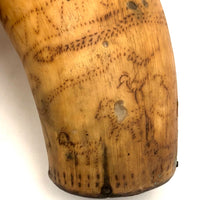 Late 18th Century Primitively Scrimshawed Horn