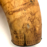 Late 18th Century Primitively Scrimshawed Horn