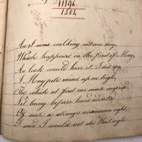 Gorgeous 1827 Large Math Notebook with Fraktur Style Headers, Watercolor Diagrams, Poems, More