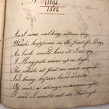 Gorgeous 1827 Large Math Notebook with Fraktur Style Headers, Watercolor Diagrams, Poems, More