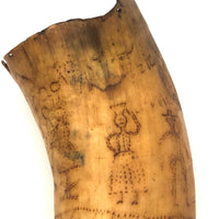 Late 18th Century Primitively Scrimshawed Horn