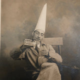 Curious Man in Dunce Cap c. 1920s RPPC