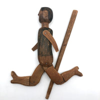 Wonderful Antique Folk Art Jig Doll with Glass Eyes