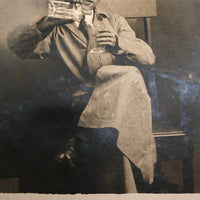 Curious Man in Dunce Cap c. 1920s RPPC