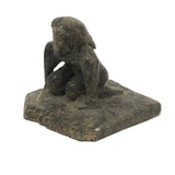 Curious Small Stone Carved Kneeling Figure
