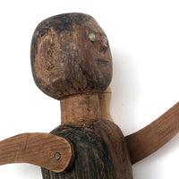 Wonderful Antique Folk Art Jig Doll with Glass Eyes