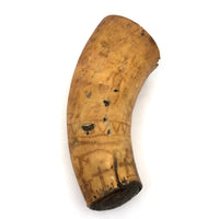 Late 18th Century Primitively Scrimshawed Horn