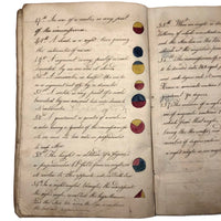 Gorgeous 1827 Large Math Notebook with Fraktur Style Headers, Watercolor Diagrams, Poems, More