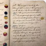 Gorgeous 1827 Large Math Notebook with Fraktur Style Headers, Watercolor Diagrams, Poems, More