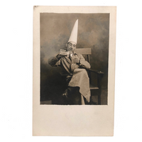 Curious Man in Dunce Cap c. 1920s RPPC