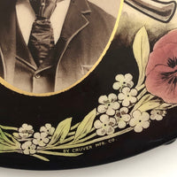 Odd Fellows Antique Cruver 7 1/2" inch Diameter Stand-Up Celluloid Button with Portrait