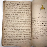 Gorgeous 1827 Large Math Notebook with Fraktur Style Headers, Watercolor Diagrams, Poems, More