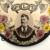Odd Fellows Antique Cruver 7 1/2" inch Diameter Stand-Up Celluloid Button with Portrait