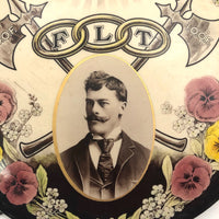 Odd Fellows Antique Cruver 7 1/2" inch Diameter Stand-Up Celluloid Button with Portrait