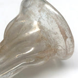 Unusual Early Small Clear Glass Vessel with Rolled Lip and Bulb Shaped Bottom