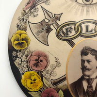 Odd Fellows Antique Cruver 7 1/2" inch Diameter Stand-Up Celluloid Button with Portrait