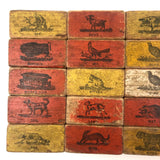 Set of 20 Beautiful 19th C. Milton Bradley Alphabet / Animal Blocks