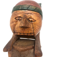 Super Folky Old Hand-carved Nutcracker with Great Face