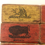Set of 20 Beautiful 19th C. Milton Bradley Alphabet / Animal Blocks