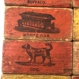 Set of 20 Beautiful 19th C. Milton Bradley Alphabet / Animal Blocks