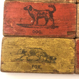 Set of 20 Beautiful 19th C. Milton Bradley Alphabet / Animal Blocks