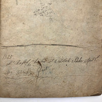 Gorgeous 1827 Large Math Notebook with Fraktur Style Headers, Watercolor Diagrams, Poems, More