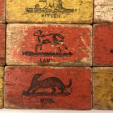 Set of 20 Beautiful 19th C. Milton Bradley Alphabet / Animal Blocks