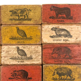 Set of 20 Beautiful 19th C. Milton Bradley Alphabet / Animal Blocks