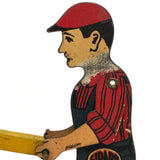 Fabulous c. 1940s Girard Mechanical Tin Litho Railroad Handcar, Working with Key