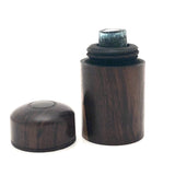 Lovely 19th Century Lignum Vitae Travelling Ink Bottle