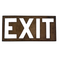 Steel Cutout EXIT Box Sign with Copper Finish