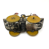 Fabulous c. 1940s Girard Mechanical Tin Litho Railroad Handcar, Working with Key