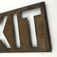 Steel Cutout EXIT Box Sign with Copper Finish
