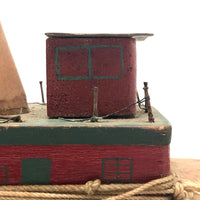 Sweet Old Handmade Wooden Toy Boat