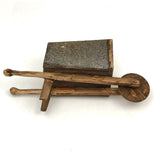 Sweet Mini Handmade Wooden Wheelbarrow with Whittled Handles