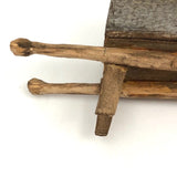 Sweet Mini Handmade Wooden Wheelbarrow with Whittled Handles