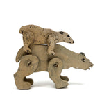 Marvelous Old Folk Art Noah's Ark Animals (Polar Bear and White Dog?) - A Pair