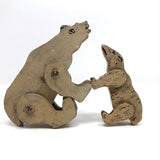 Marvelous Old Folk Art Noah's Ark Animals (Polar Bear and White Dog?) - A Pair